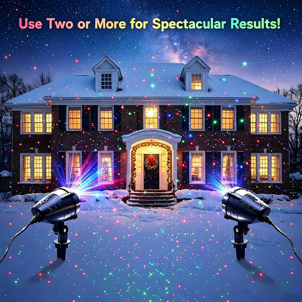 laser christmas projector lights, rgb 3-color moving star, view 9