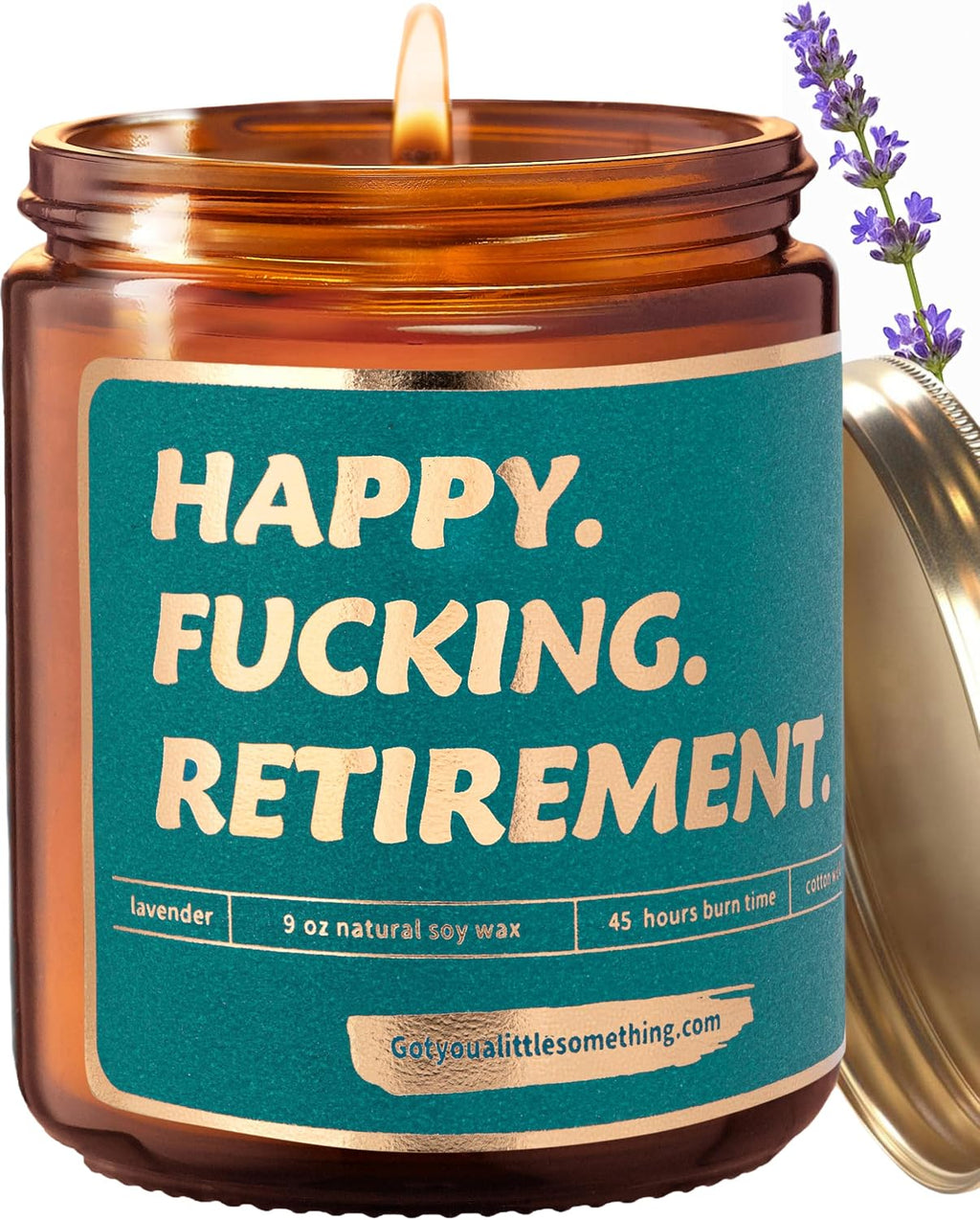 Retirement Gifts for Women Men - Happy Retirement Lavender Vanilla Soy Wax Scented Candle - Funny 2026 Newly Retired Gift for Woman | Farewell Party Gag Gift Idea for Coworkers, Boss, Retiring Friends