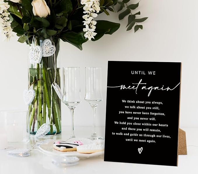 Until We Meet Again, Wedding Memorial Sign, 8x11 Black Minimalist Style Memorial Table Sign