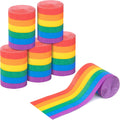 Tlswshsy 6 Rolls Rainbow Crepe Paper Streamers, 197 ft Colorful Crepe Rolls, Rainbow Streamer Paper Decoration for Pride Day Gay LGBT Birthday Wedding Ceremony Baby Shower Festivals Party DIY Crafts