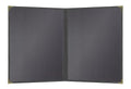 Goodsmart Pajco Style Restaurant Menu Covers – Pack of 10, Side-Loading Menu Holders, Single Stitched Edge, Clear Vinyl Menu Sleeves, Leatherette Trim, Gold Corners, Black, 2 View (8.5" x 11")