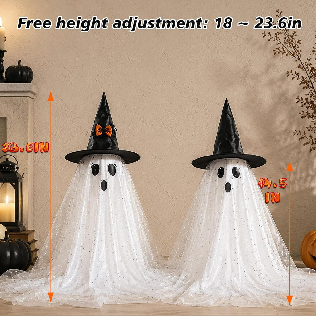 aygxu 2pcs halloween decorations indoor,ghost decor with string, side view