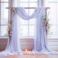 Wedding Arch Draping Fabric,1 Panel 18FT Purple Sheer Chiffon Curtain Drapes 6 Yards for Wedding Ceremony Birthday Party Decoration