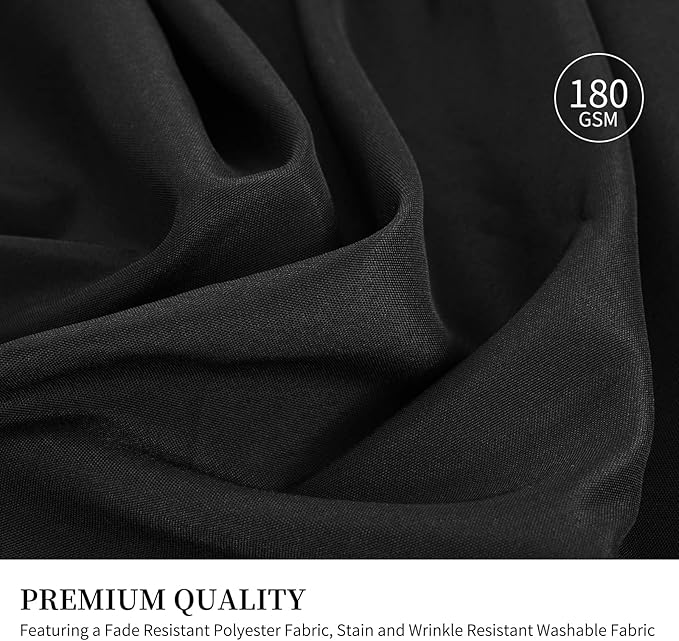 6 Pack Round Tablecloths - 90 Inch, Black Polyester Table Cover for Round Table, Stain and Wrinkle Resistant Washable Fabric Tablecloth, Polyester Tablecloth for Wedding Banquet Parties