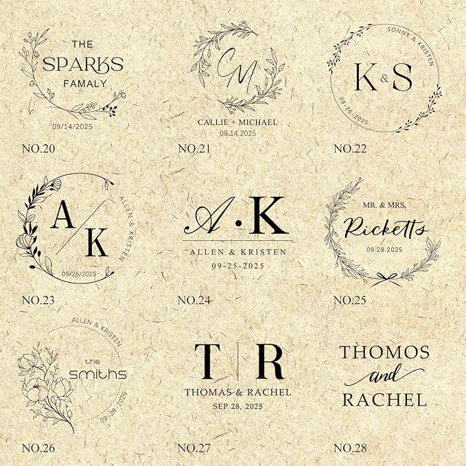 Wedding Embosser Custom - Embosser Stamp Custom for Card, Napkin, Invitation and Envelope, Personalized Wedding Stamp with Name, Initials and Logo - Wedding 04