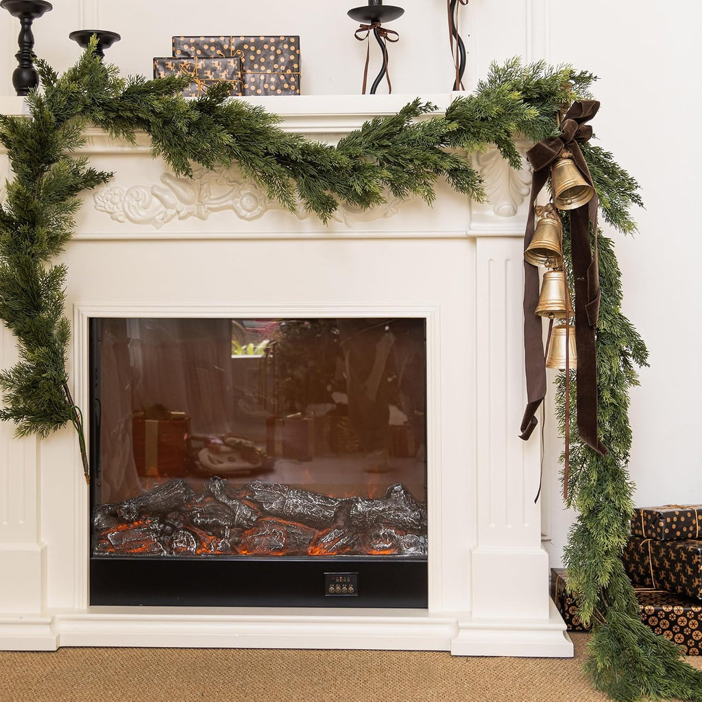 9ft handmade christmas garland,cedar artificial greenery cypress pine, main product view