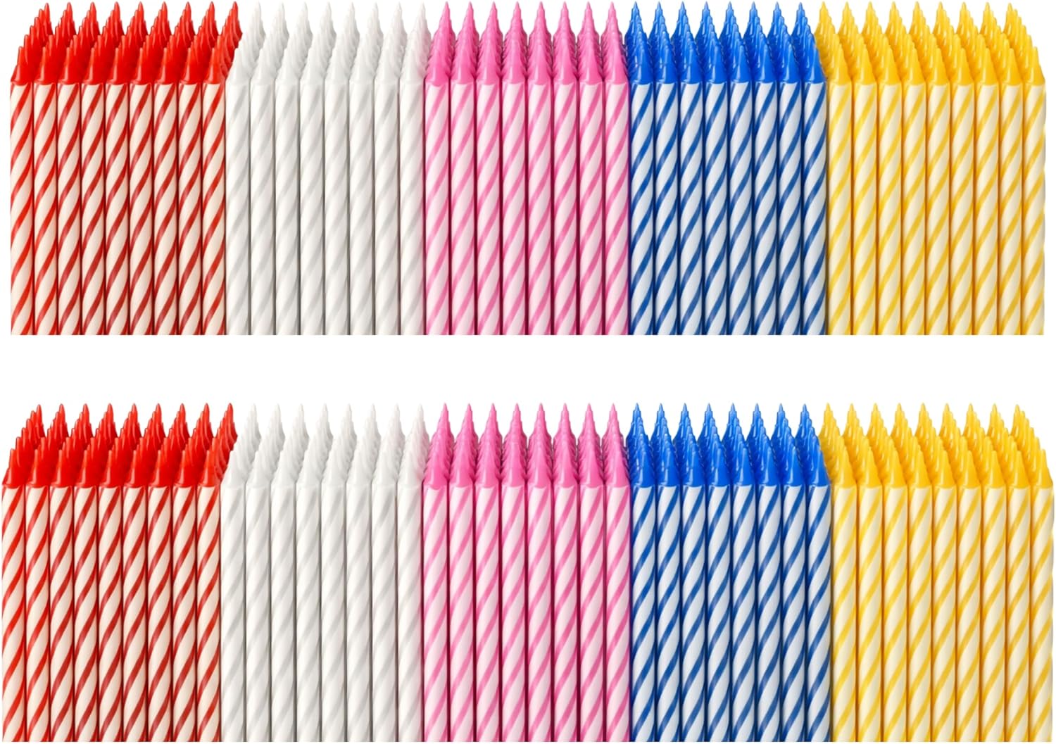 144 Count Birthday Candles Bulk – Birthday Candles for Cake, Mixed Colors Spiral Candles, Unscented Paraffin Wax Party Pack