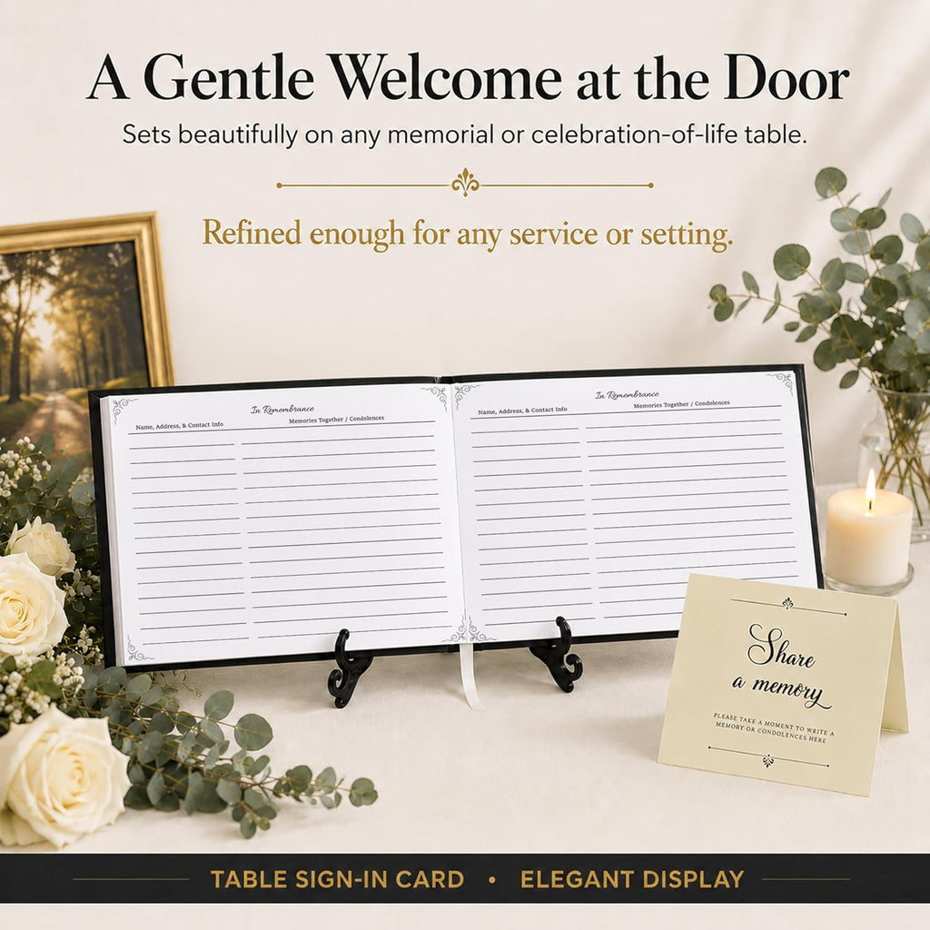 Funeral Guest Book for Memorial Service | Celebration of Life Sign-In Book to Honor and Remember Loved Ones – Elegant Memory Keepsake for Guests to Share Condolences