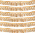 6 Pack 10 Feet Champagne Gold Foil Fringe Garland Metallic Tinsel Streamers Banner Wall Hanging Backdrop Banner for Parade Floats, Thanksgiving, Christmas, Birthday, Halloween Party Decorations