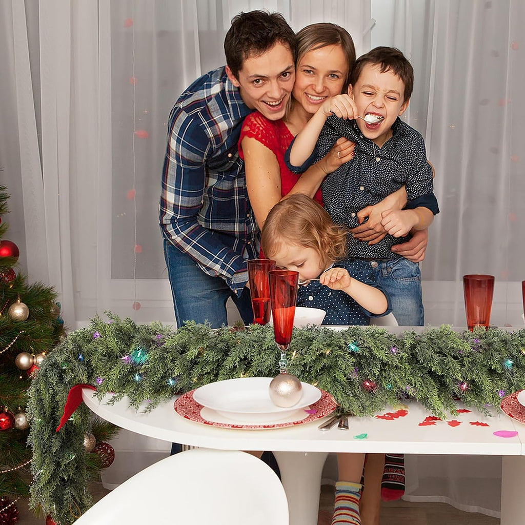 9ft prelit real touch cedar christmas garland with, package contents