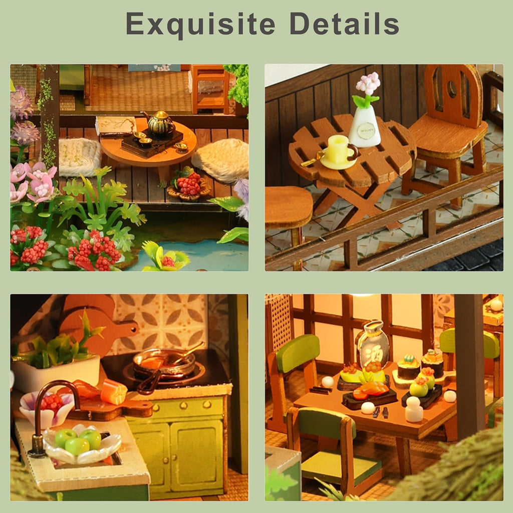 isseve miniature house kit, tiny house building kit, front angle view