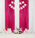 ShinyBeauty Fuchsia Sequin Backdrop Curtains 2 Panels Sequin Bakdrop 4X8Ft Shimmer Backdrop for Photograph Wedding Backdrop Drapes Fuchsia Glitter Backdrop Curtain