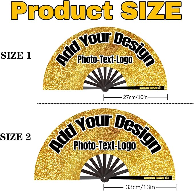 Custom Fans with Your Photo/Text - Personalized Folding Hand Fan for Line Dancing, Weddings, Parties | Decorative Gift for Women, Church Events & Dance Performances (150, 13 Inch)