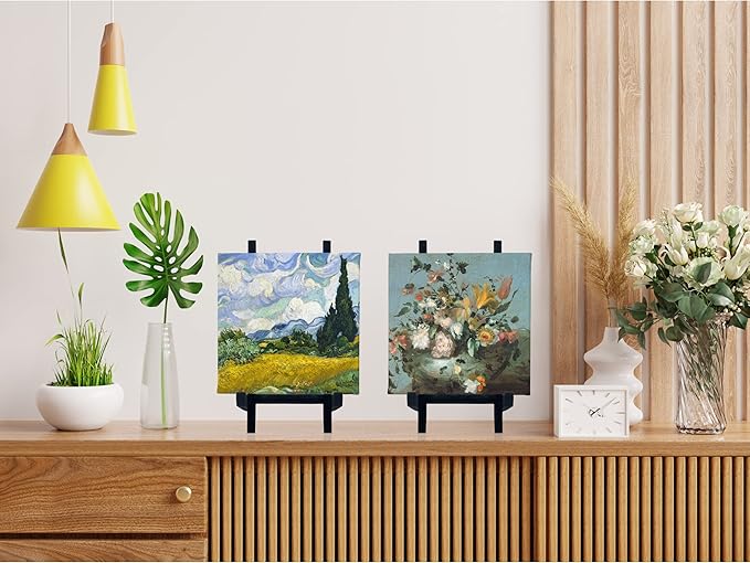 9 Inch Tabletop Easel Stand | Small Canvas Painting Display Easel Stand - Black | Canvas Paintings, Arts & Crafts, Frames, Wedding | Kids, Artists, Adults (4-Pack)