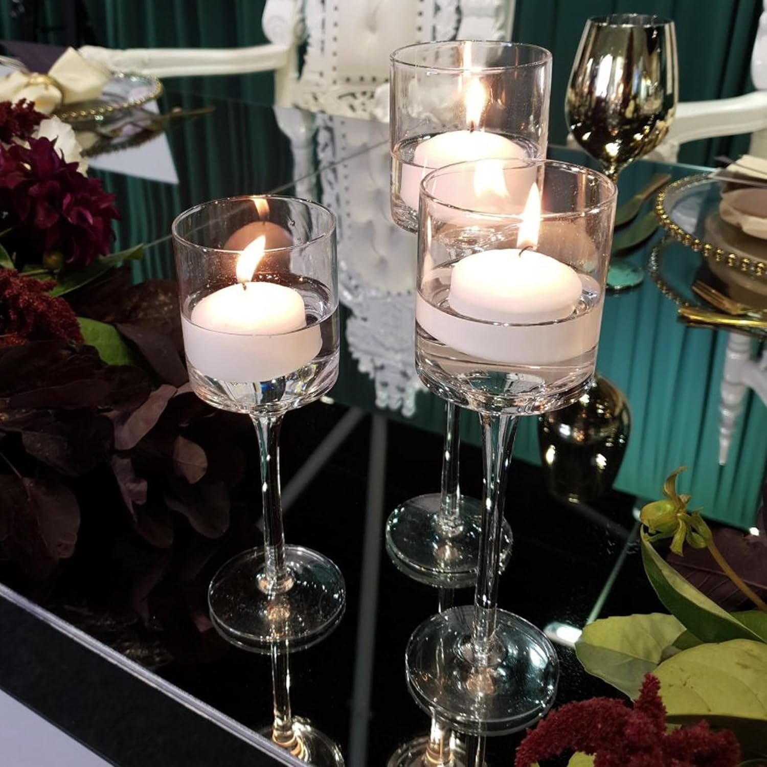 Horizon Candles Unscented 2 in. Floating Candle Smokeless & Dripless 24 Pcs | Wax Floating Candle with 5 Hour Burning Time Centerpiece at Wedding, Party, Home decor, Dinner & Special Occasions Ivory