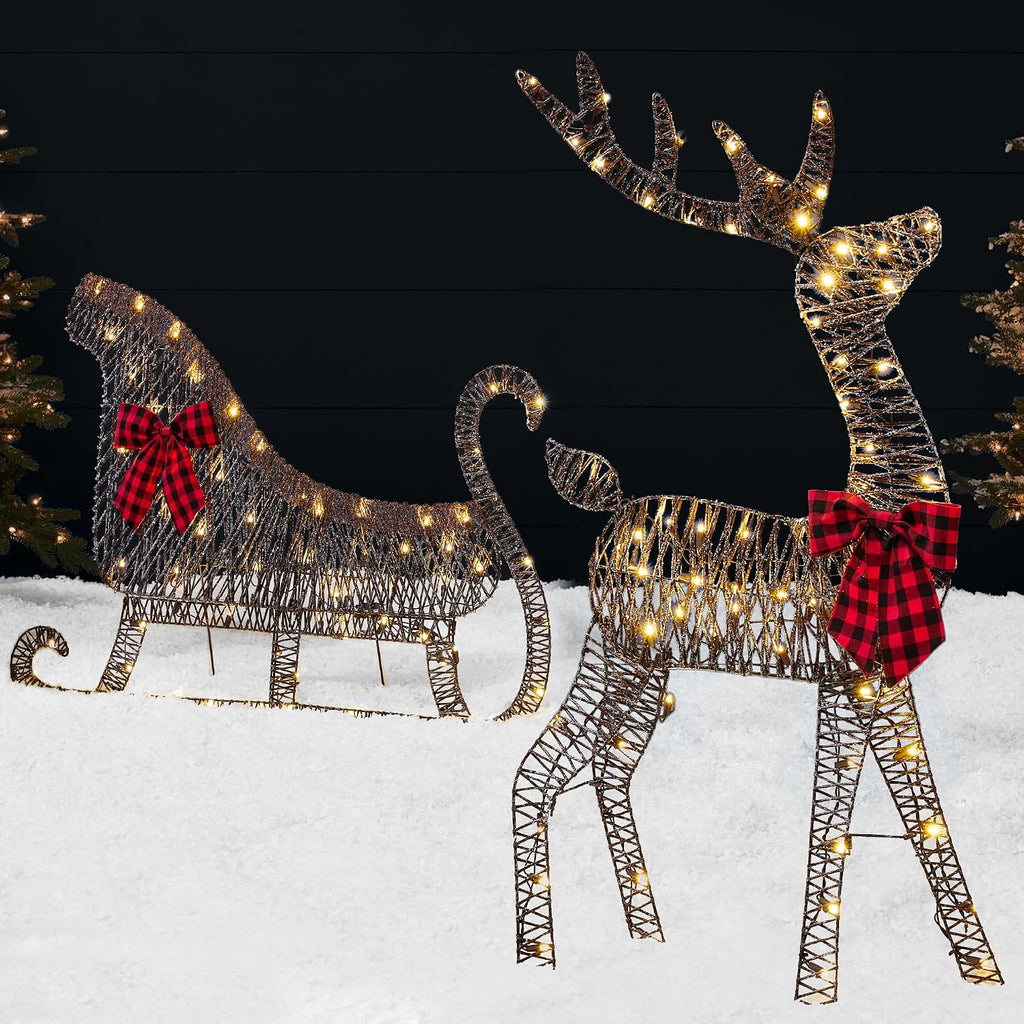 best choice products 4ft lighted 2d reindeer &, main product view