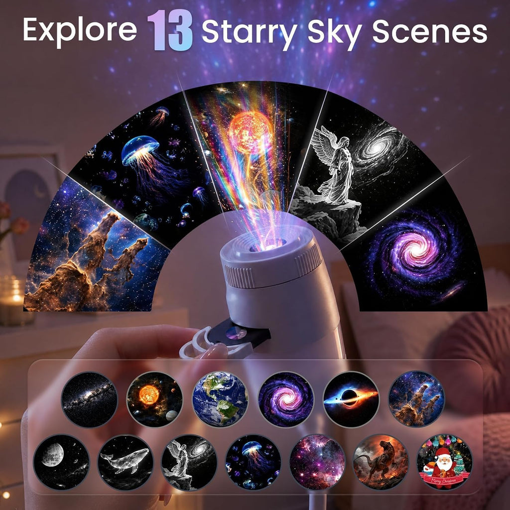 upgrade 2 in 1 galaxy projector night light, close-up detail