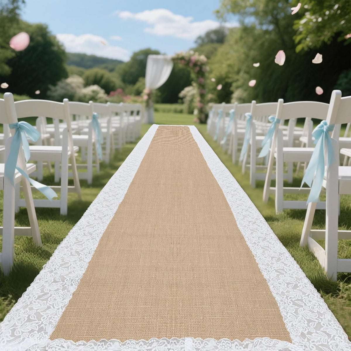 Natural Burlap Wedding Runner Aisle for Wedding Ceremony Burlap Aisle Runner ...