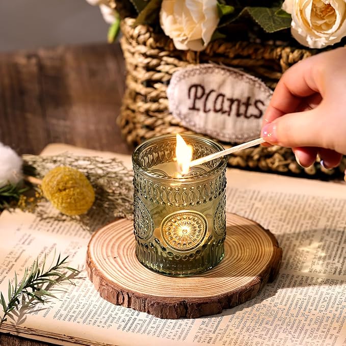 DARJEN Green Votive Candle Holders Set of 36- Glass Candle Holders Bulk for Flameless LED Tea Waxes, Tea Light Candle Holder for Wedding & Home Table Decor, Vintage Parties Gifts