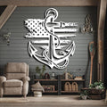 lunwall Metal Anchor Wall Decor, Anchor Metal Sign, Metal Anchor Decor, Anchor Metal Wall Art, Metal Nautical Wall Decor, Metal Wall Decor Coastal, Anchor Wall Decor (white, 47L x 43W / 120 x 109 cm)