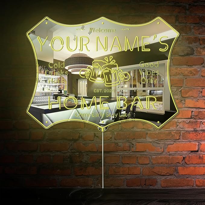 ADVPRO Personalized Your Name Home Bar RGB Dynamic Glam LED Sign - Cut-to-Edge Shape - Smart 3D Decoration - Multicolor Signage st06s32-fnd-p11d-tm-c