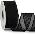 Ribbli Black Burlap Wired Ribbon,1-1/2 Inch x 10 Yard, Wired Edge Ribbon for Big Bow,Wreath,Tree Decoration,Outdoor Decoration