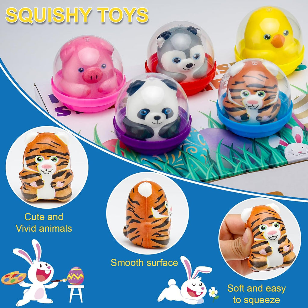 curibble 30 Packs Party Favors Slow Rising Animal Squishy Toys with Capsules,Goodie Bag Stuffers,Birthday Gifts,Treasure Box Toys, Kids Classroom Prizes,Claw Machine Toys, Stress Relief Squishy toys