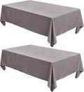 Fitable Faux Linen Tablecloths Rectangle 60 x 144 Inch - 2 Pack Neutral Table Clothes for 10 Foot Tables, Stone Flax Look Kitchen Table Covers for Farmhouse, Dining, Party, Banquet, Buffet