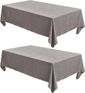 Fitable Faux Linen Table Clothes 2 Pack, Faux Burlap Fabric Tablecloths for Rectangle Tables, Rustic Holiday Table Covers for Kitchen Dining, Party, Farmhouse (Stone, 54 x 78 Inch)