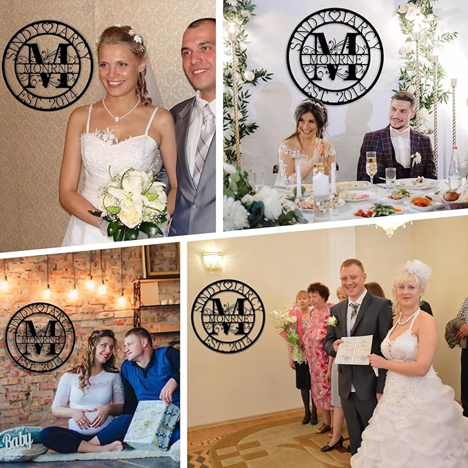 Custom Metal Sign | Personalized Family Name Sign | Monogram Wall Decor | Metal Name Sign| Split Letter Name | Anniversary Wedding Gifts| Custom Outdoor Signs | Metal Wall Art | Couple Gift
