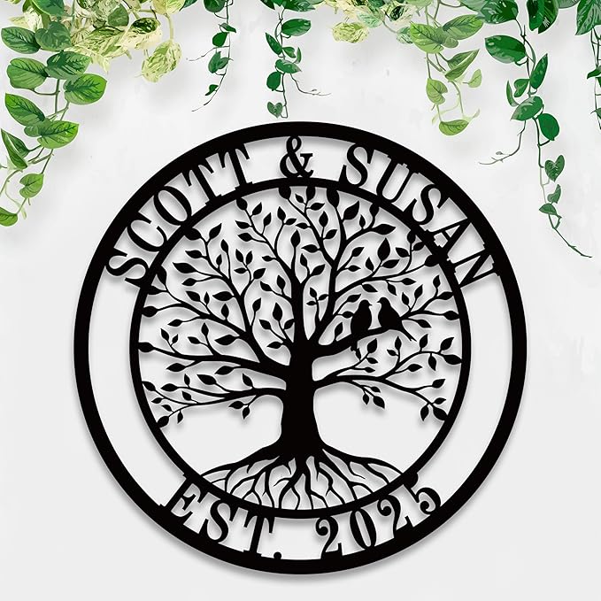 Personalized Tree of Life Metal Sign,Custom Metal Signs,Tree of Life Personalized Wall decoration,Wedding Gifts,Give to Parents and Friends,Housewarming Gifts