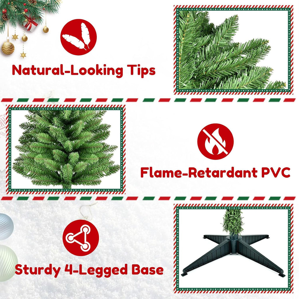 3ft artificial small christmas tree, premium pvc tips, side view