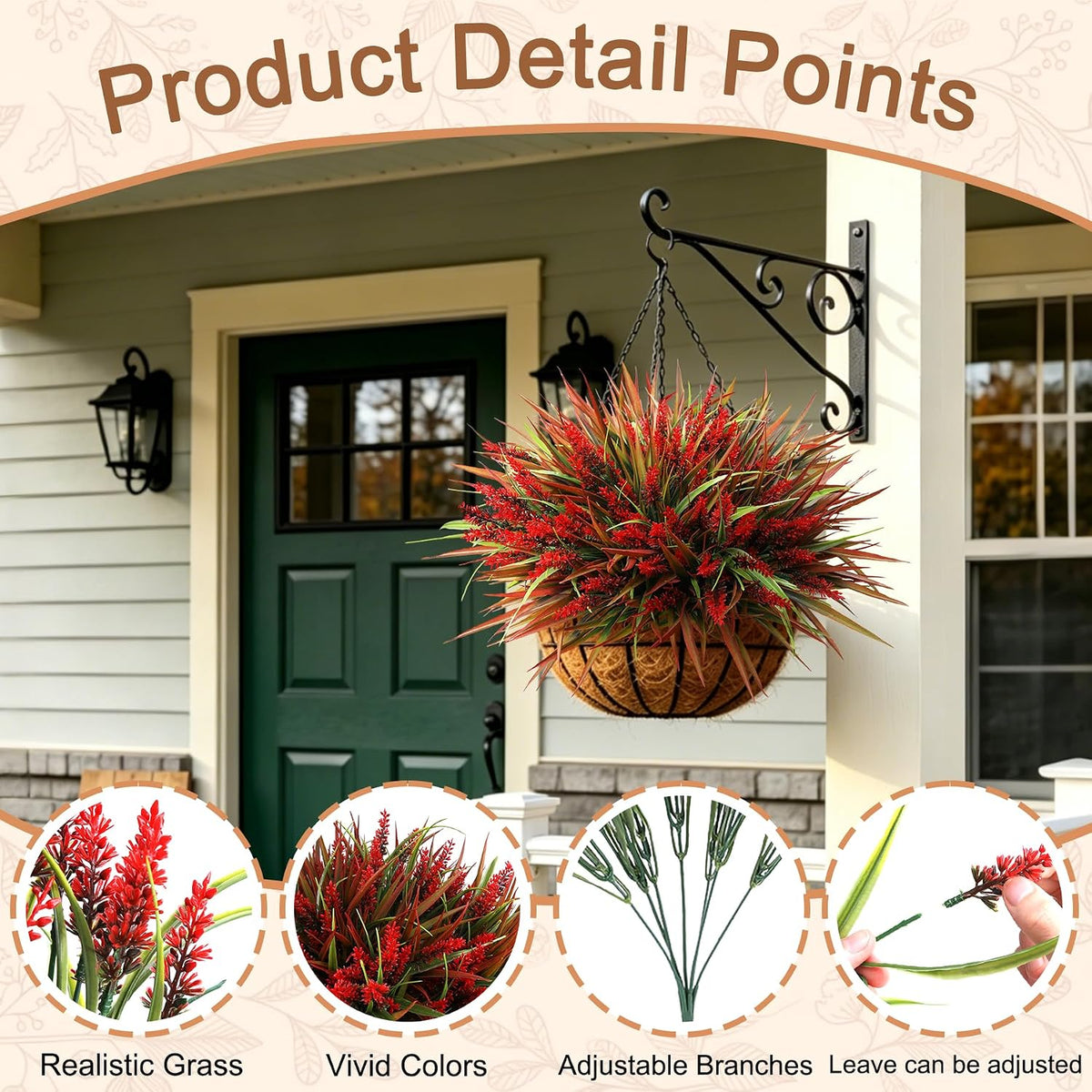 fake plants with artificial lavender flower for outdoor, side view