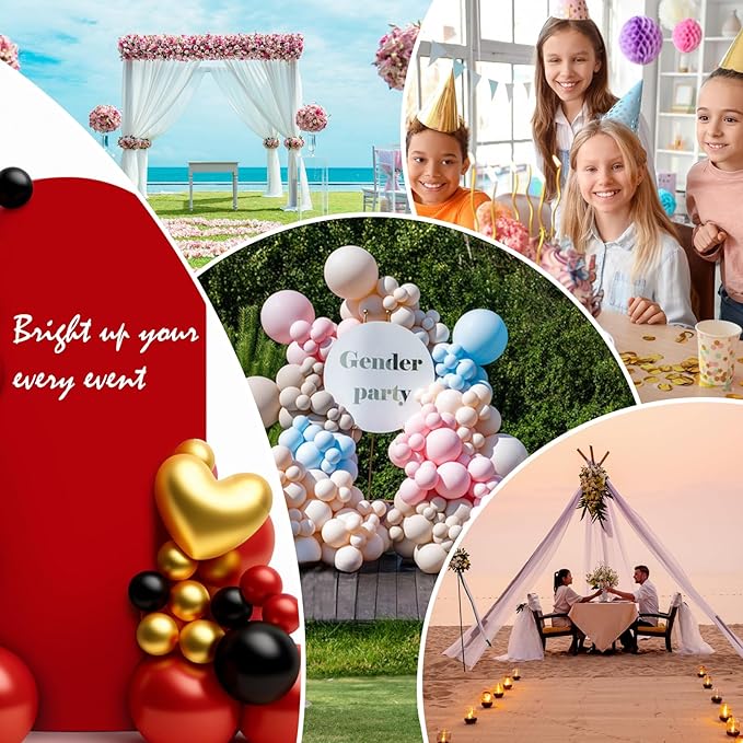 LEBENGURU Upgraded 6FT Wedding Arch Cover, Red Spandex Fitted Arch Backdrop Cover, Round Top Chiara Stand Covers for Birthday Party Baby Shower Banquet Balloon Décor