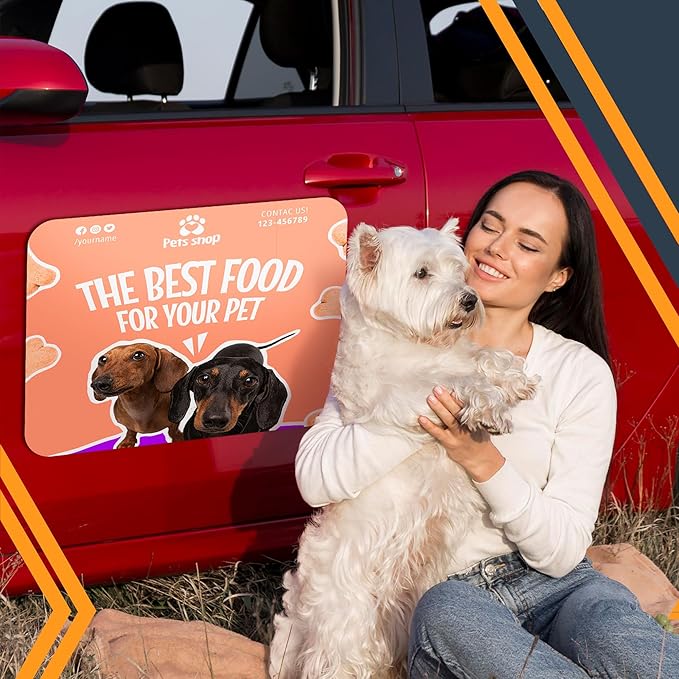 Magnet Me Up Custom Car Magnet for Business – Personalized Magnetic Sign for Cars & Trucks – Customized with Full Color Image, Add Logo, Text – Choose Your Size, Templates Available, Made in USA