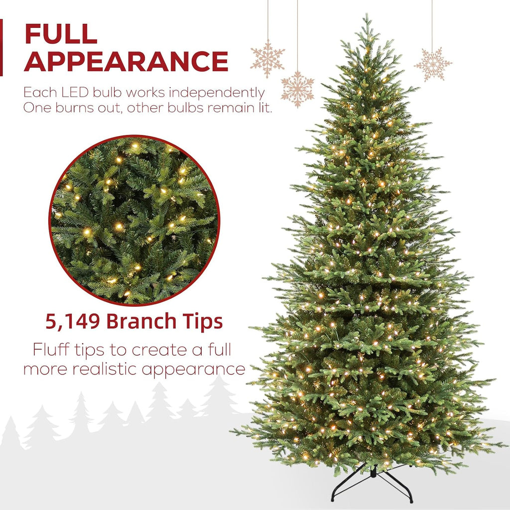 hykolity 9 ft prelit artificial christmas tree with shown in use