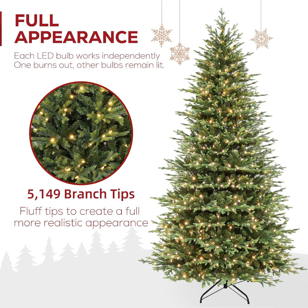 hykolity 9 ft prelit artificial christmas tree with shown in use