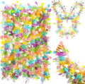 WILLBOND 32.8ft Spring Colorful Tinsel Garland Decor Extra Wide 4" Pastel Garland with Confetti Summer Metallic Twist Hanging Decor for Tree Festival Birthday Party Indoor Outdoor Classroom