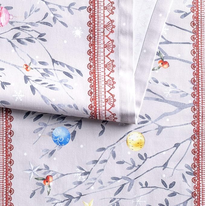 Maison d' Hermine Table Runner 100% Cotton Single Layer Table Runners 60 inches Long for Thanksgiving Christmas Decorations Home Kitchen Dining Party Wedding (Fairy Christmas, 14.5" x 60")