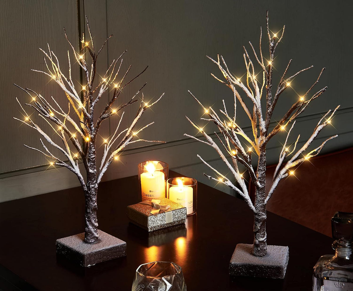 hairui pre lit tabletop snow dusted tree with, main product view