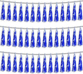 3P Blue Foil Fringe Metallic Tassel Streamers Banner Tassel Garland for Parade Floats, Bachelorette, Wedding, Birthday, Halloween, Christmas, Bridal/Baby Shower Party Decorations