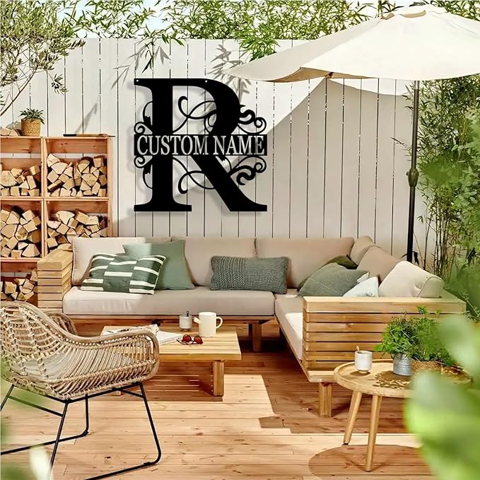 Custom Metal Name Sign, Personalized Family Last Name Signs for Home, Split Letter Monogram Wall Art Decor, Customized Metal Signs for Outdoor, Personalized Wedding Housewarming Gift