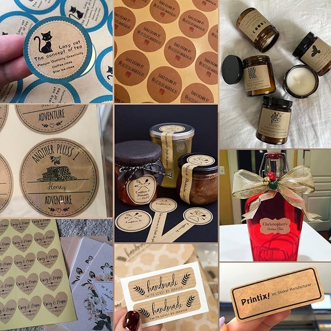 Custom Stickers for Business Logo,Personalised Logo Stickers for Small Business,Any Shape and Size Waterproof Label.Perfect for Branding, Packaging Stickers, Glossy Stickers. (Kraft Paper)