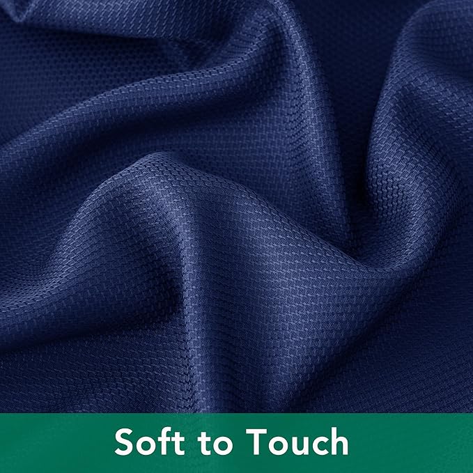 Biscaynebay Textured Fabric Square Tablecloths 90x90 Inches, Navy Water Resistant Card Table Cloth Folding Table Cover for Dining, Kitchen, Wedding and Parties etc. Machine Washable