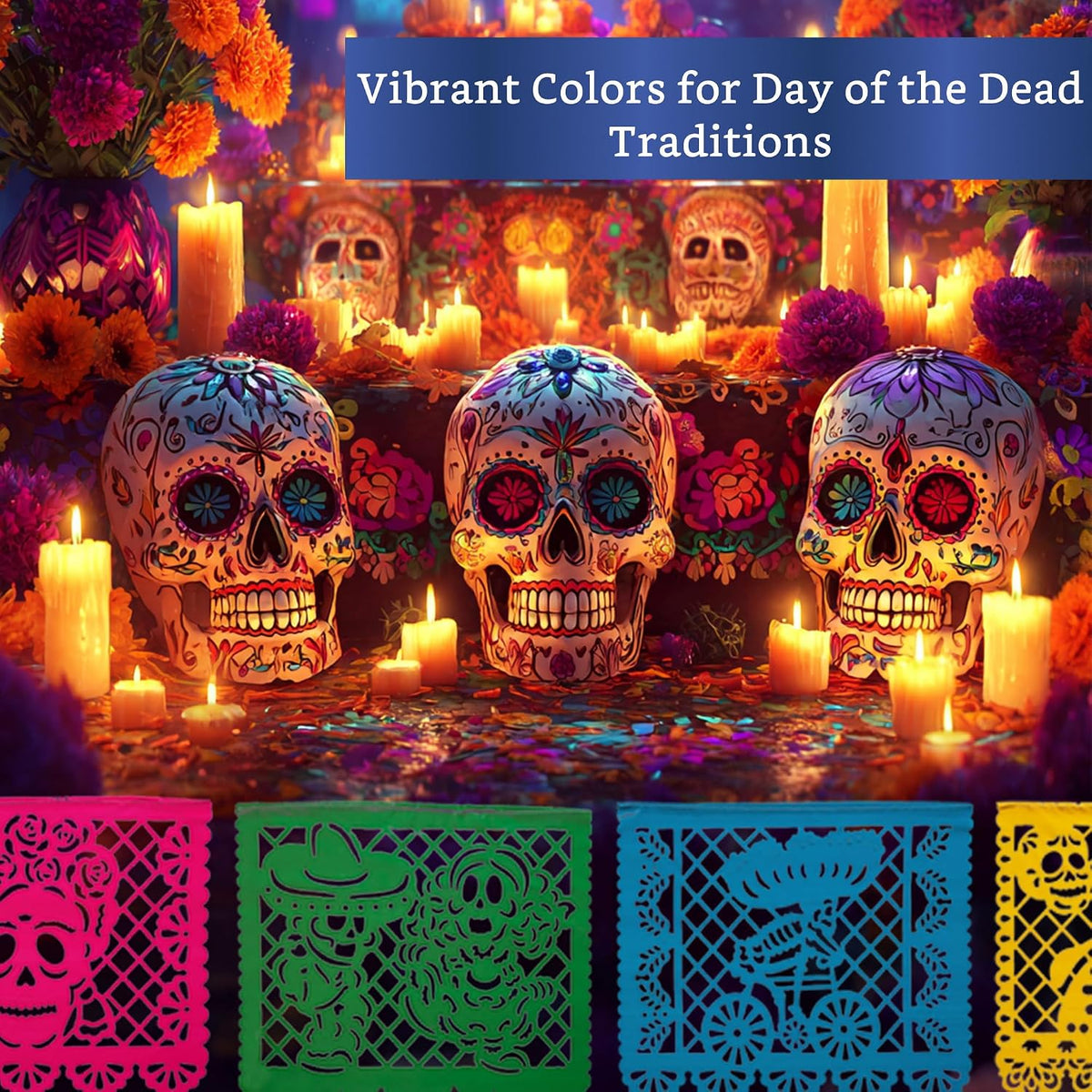 Papel Picado Dia de Los Muertos 5-pk - Day of the Dead Banners Decor