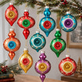 soulchen 10 pcs vintage glass christmas ornaments, glitter, main product view