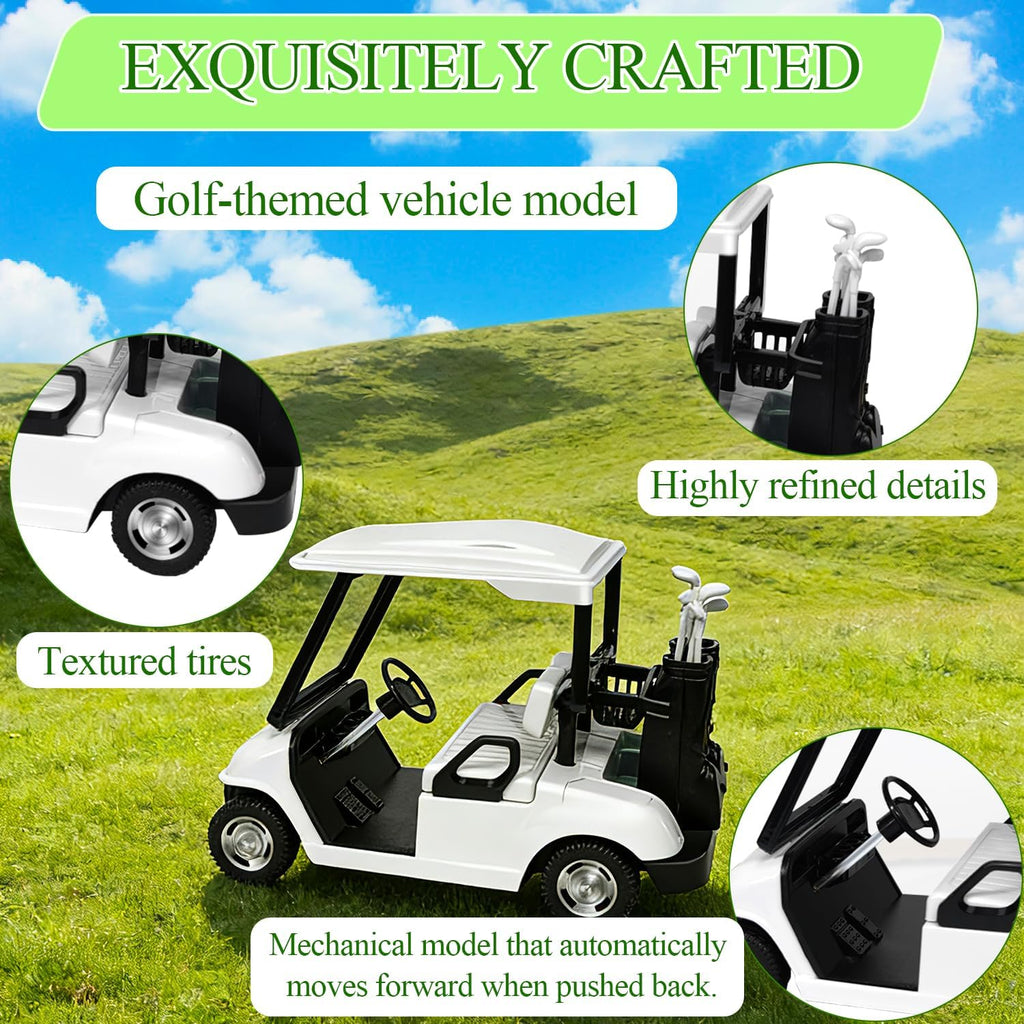 15Pcs Golf Theme Cake Topper Decorations Happy Birthday Cake Decorations with Golf clubs, Mini Cart, Ball, Green Tree, Red Flag Cupcake Topper for Birthday, Father's Day Party Decor Supplies