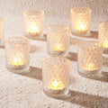 Homemory 12 Pack Clear Glass Votive Candle Holders, Tealight Candle Holder, Vintage Candle Holders Bulk for Table Centerpieces, Christmas, Baby Showers, Birthday, Wedding, Party