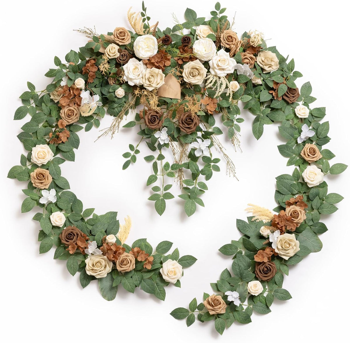 ling's moment brown artificial flower garland wedding arch, main product view