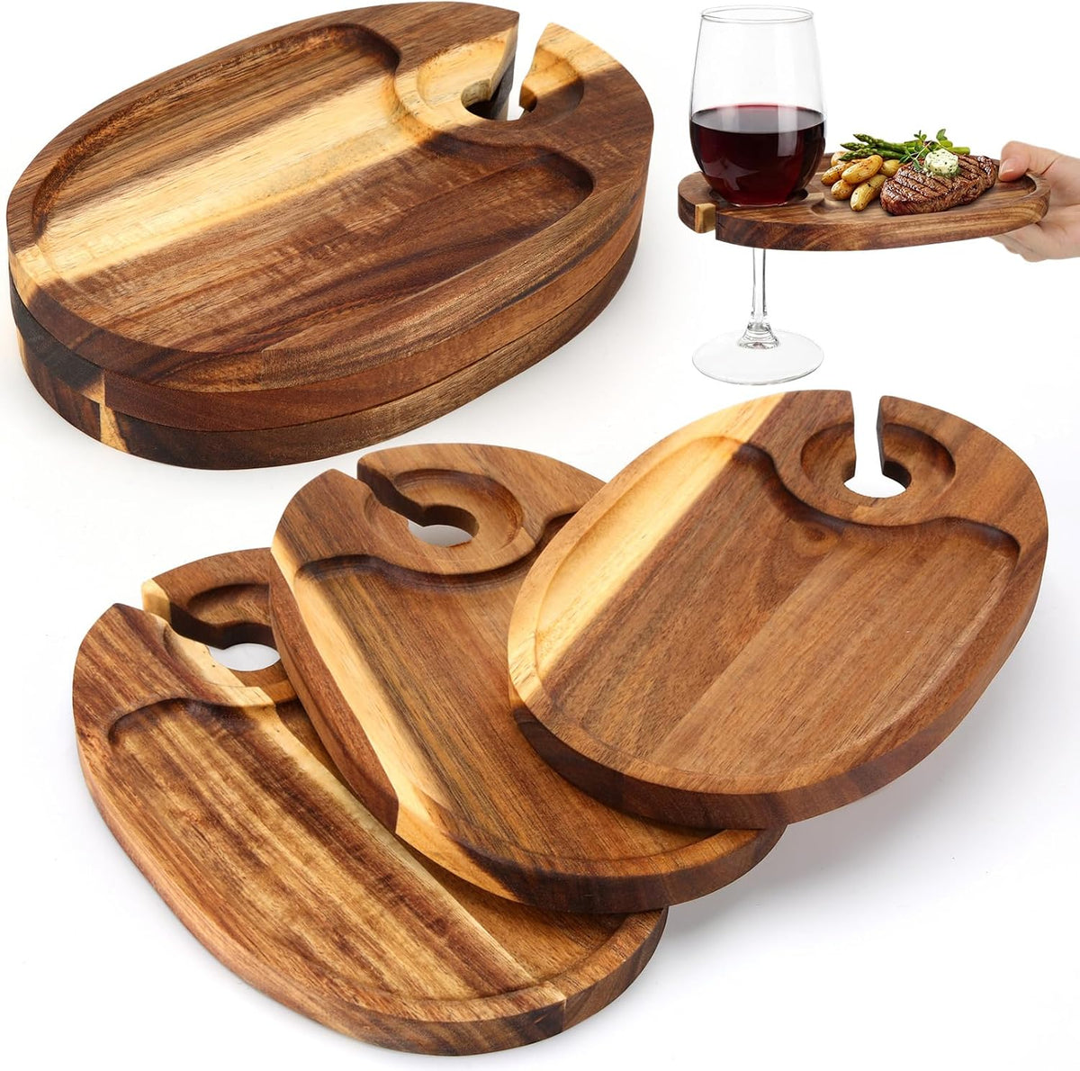 silifine 6 pcs wine appetizer plates with wine, main product view
